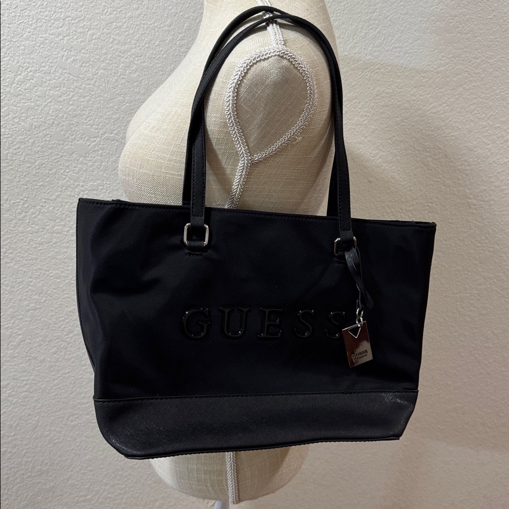 GUESS Black Logo Shoulder Tote